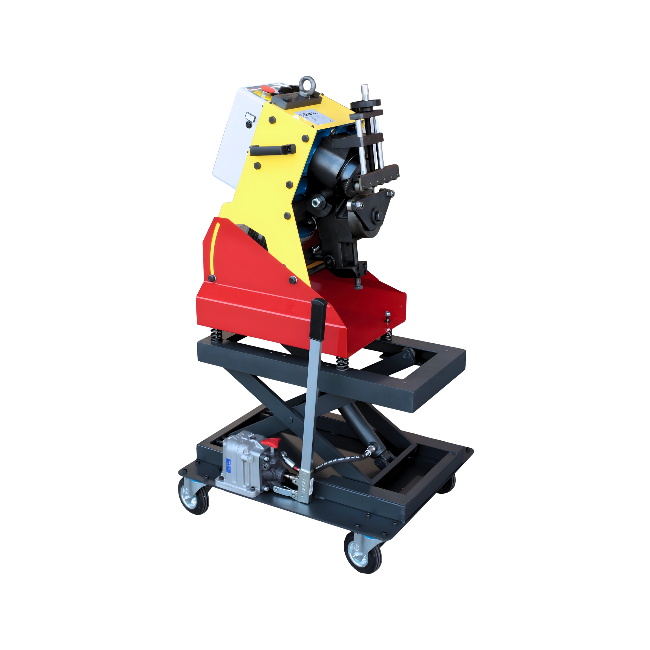 GBC Challenge 15 plåtfasmaskin monterad på vagn för flexibel och ergonomisk plåtbearbetning.