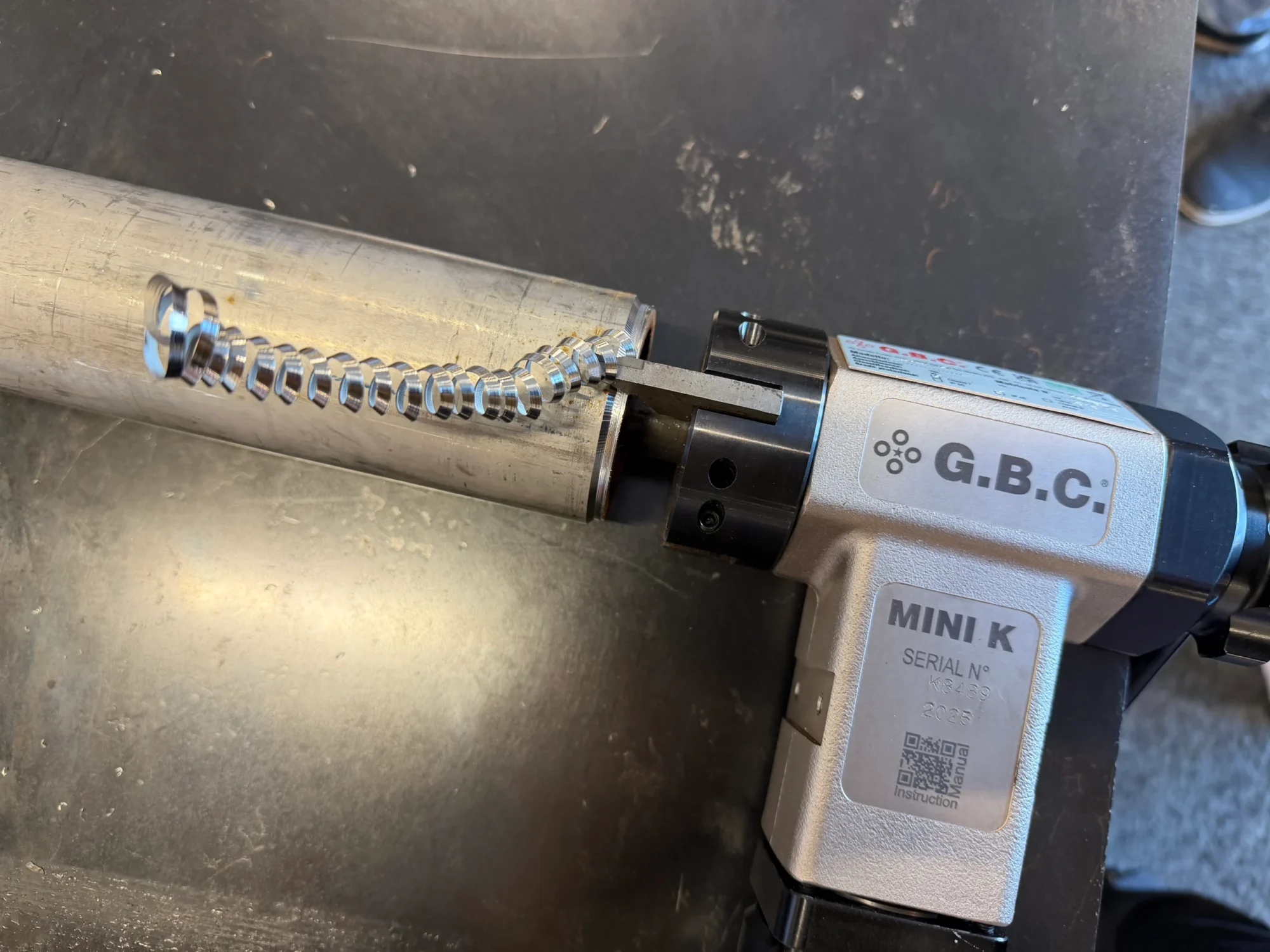 Mini K rörfasmaskin från GBC för rör med innerdiameter 20–60 mm