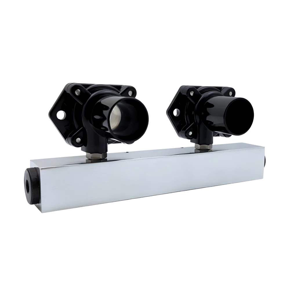 En kylbalk med två monterade coandarör