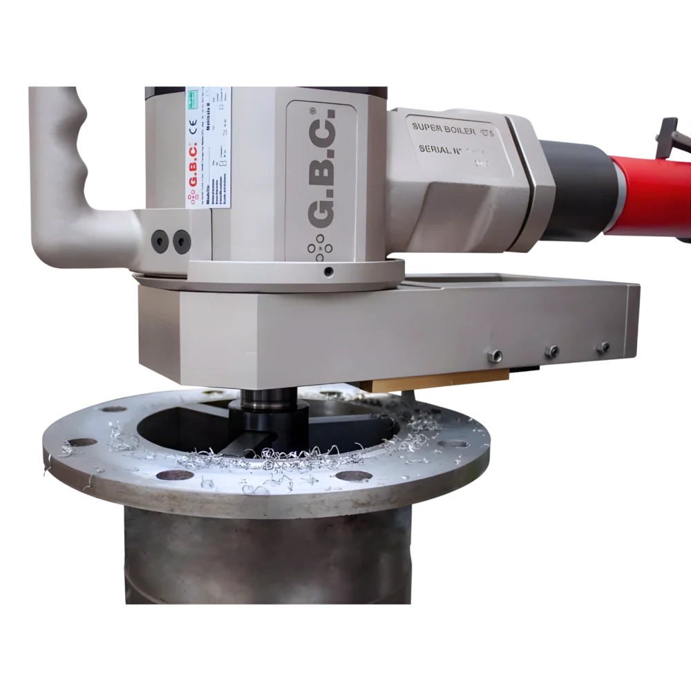 Flänsbearbetning med Superboiler T5 Flange – planing av tätningsyta