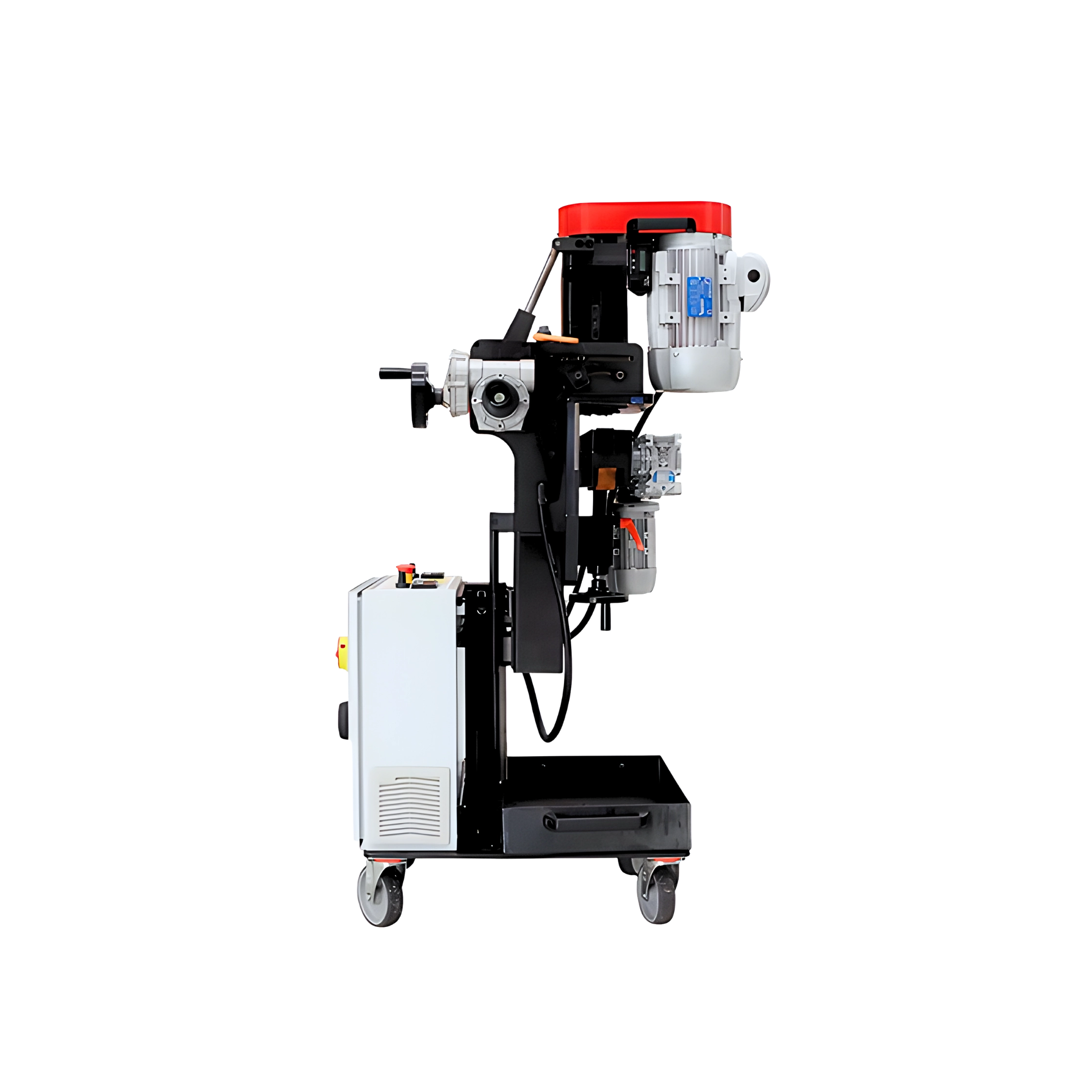 Multi Edge plåtfasmaskin på självgående vagn för fogberedning inom tung industri.