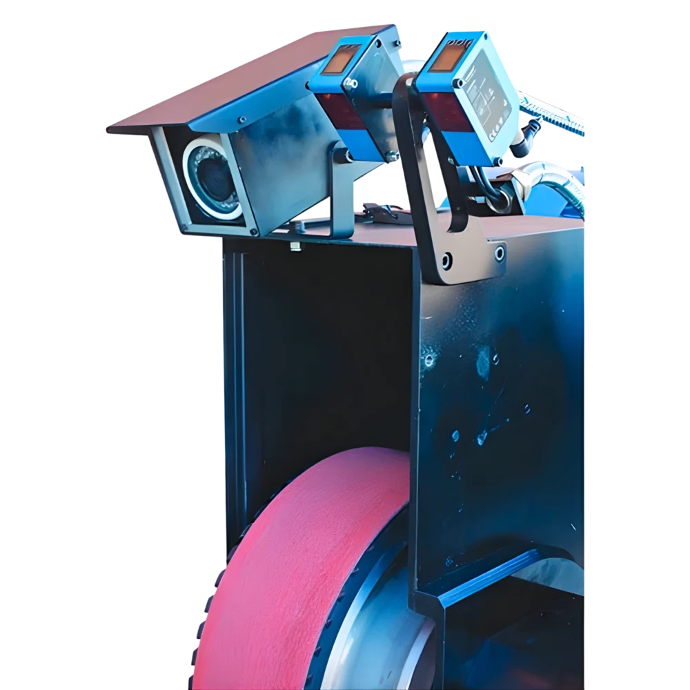 Sliphuvud på G800 med slipskiva och integrerat kamerasystem.