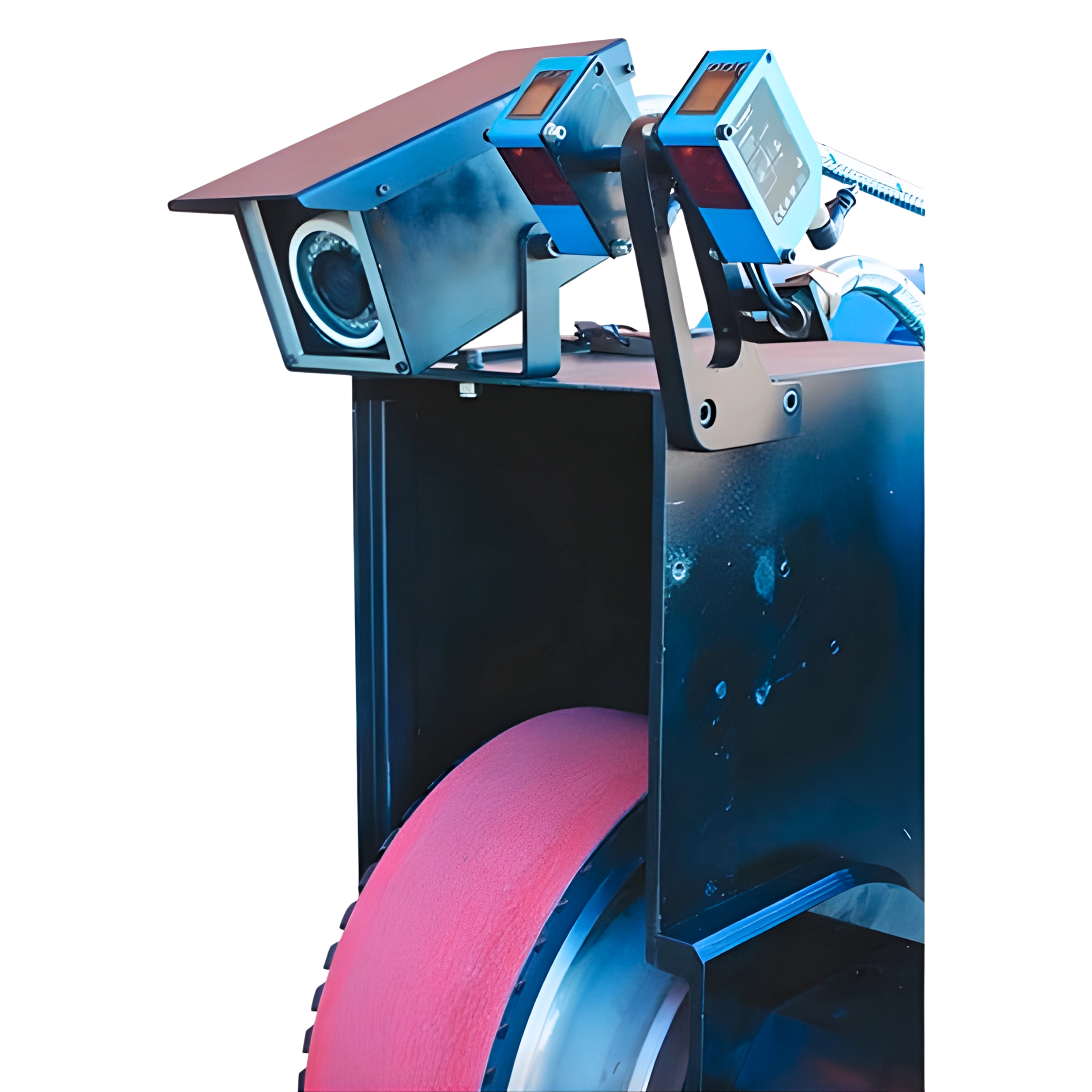 Sliphuvud på G800 med slipskiva och integrerat kamerasystem.