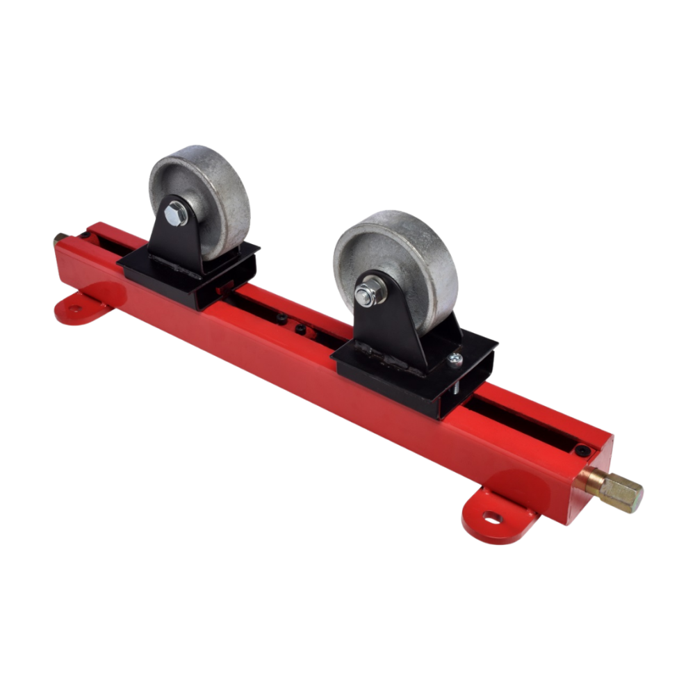 RPS4 rullstativ med justerbara stålrullar för bänk- eller golvmonterad rörhantering.