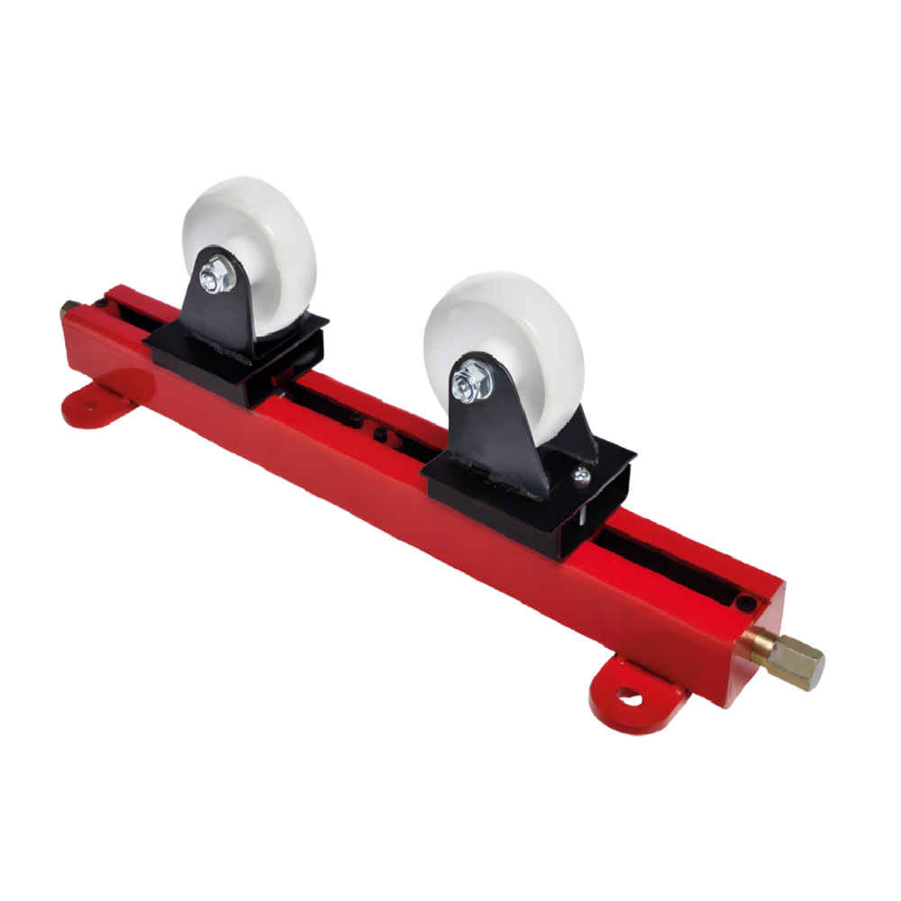 RPS4 rullstativ med justerbara stålrullar för bänk- eller golvmonterad rörhantering.