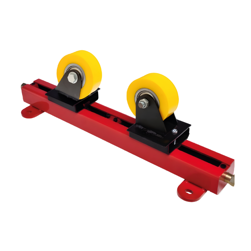 RPS4 rullstativ med justerbara stålrullar för bänk- eller golvmonterad rörhantering.