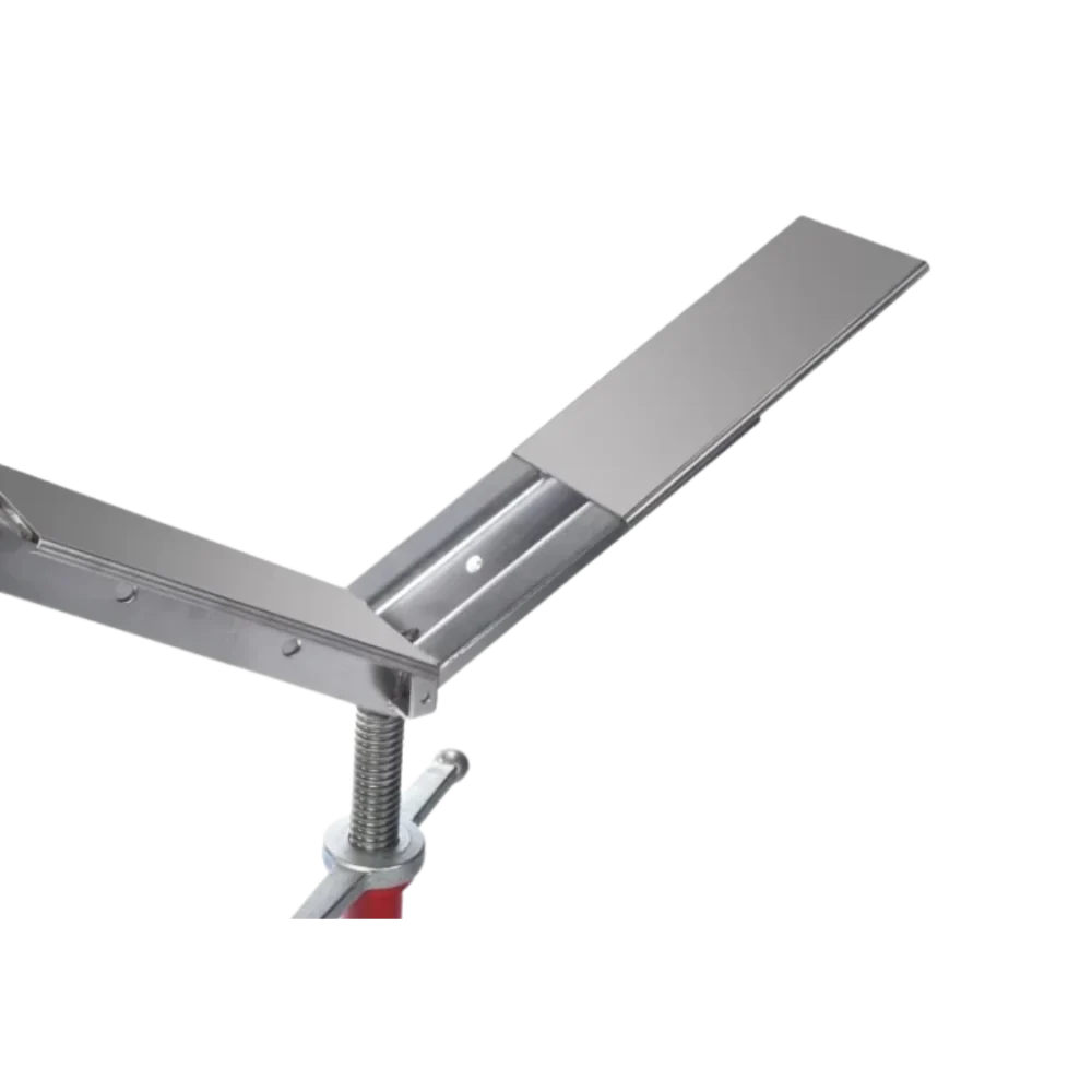 PJ3 rörstativ i boxprofil med justerbart huvud, utformat för stabilt stöd av rör vid montering och svetsning.