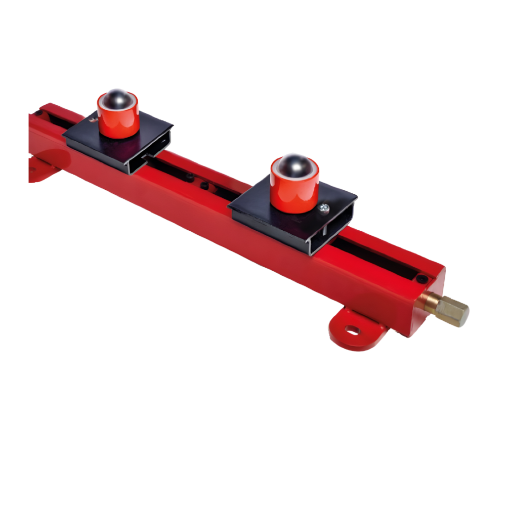 RPS4 rullstativ med justerbara stålrullar för bänk- eller golvmonterad rörhantering.