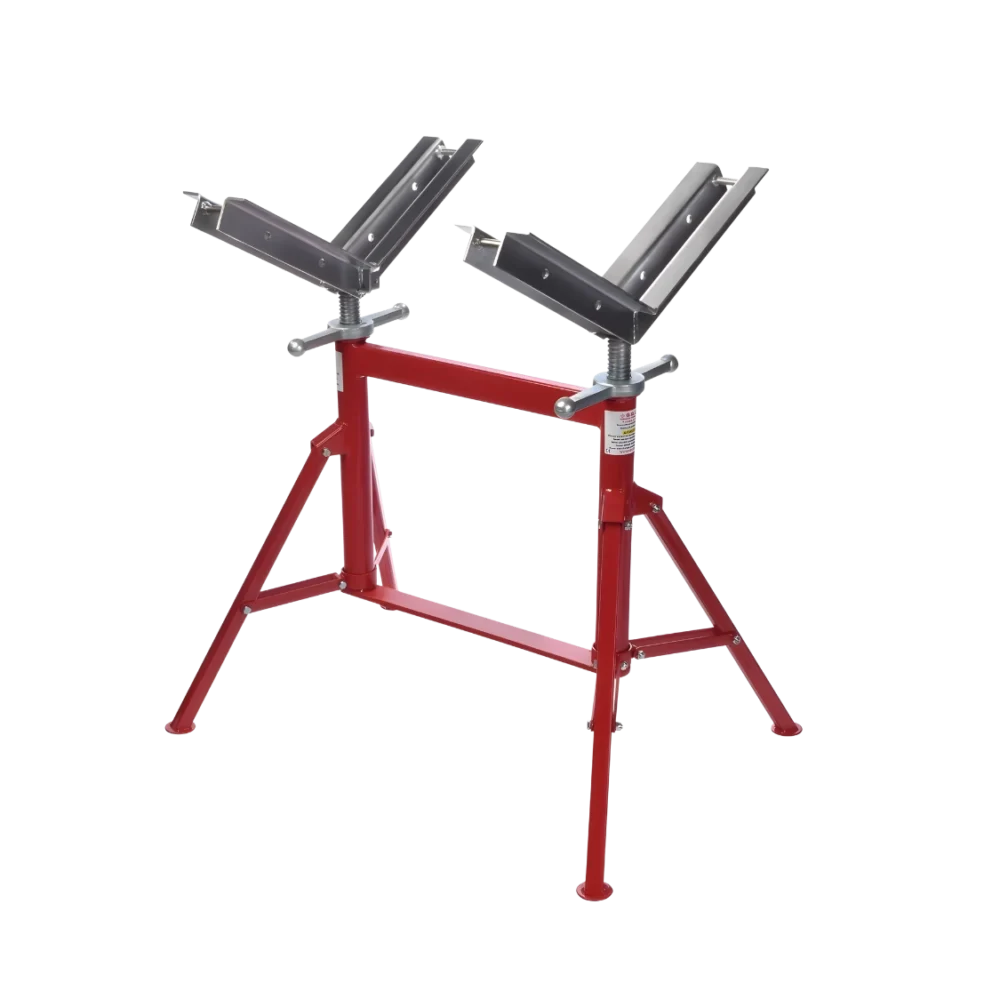 PJ4 Multi Stand rörstativ med dubbel höjdjustering och robust konstruktion för tung rörhantering.