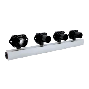 En kylbalk med fyra monterade coandarör