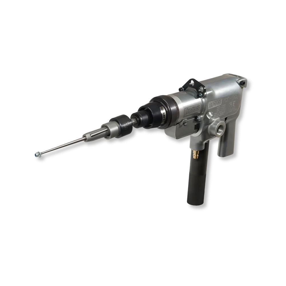 Pneumatisk tubvalsmaskin K50 i aluminium för omtubning av värmeväxlare, med ergonomiskt handgrepp och justerbart moment.