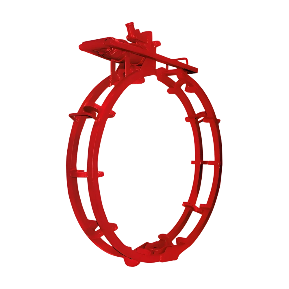 Hydraulisk burklämma för extern inriktning av rör vid svetsning.